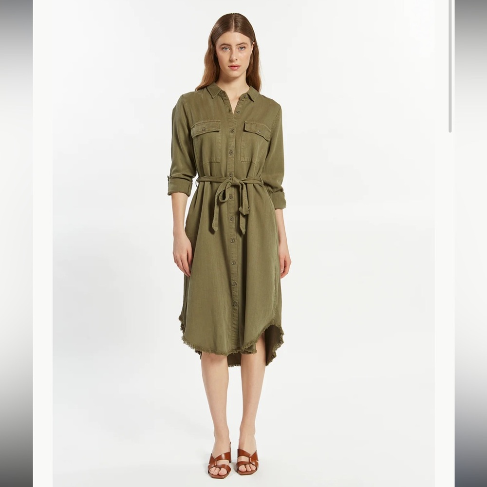 NWT Thread & Supply Long Sleeve Bobbi Dress Olive Green Large - Picture 5 of 17